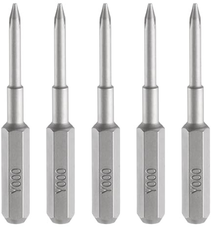 QUARKZMAN 5 Stück Y000 Tri Wings Schraubendreher Bit Set 5/32 Zoll Sechskant Schaft 35mm/1,38 Zoll Länge Magnetisch 3 Punkt Y förmiger Kopf Sechskant Bits S2 Stahl Bitsatz für Akkuschrauber