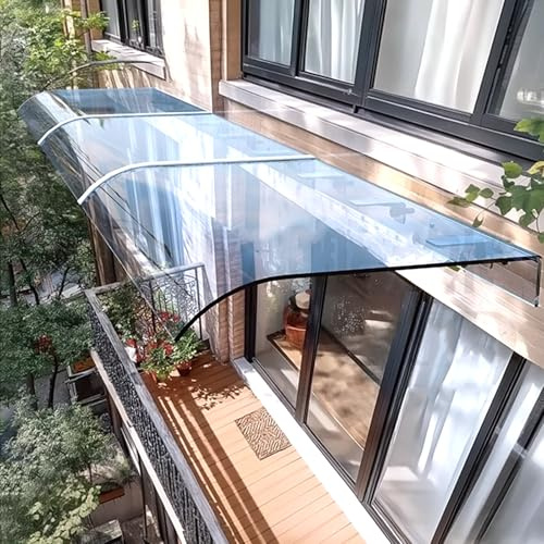 Outdoor Door Canopy,Clear Door Awning,Invisible Window Awning,Polycarbonate Roofing Canopies,Garden Canopy Rain Over Shelter,UV Rain Snow Protection Shelter,Multiple Size (40x280cm/16x110,Facade)