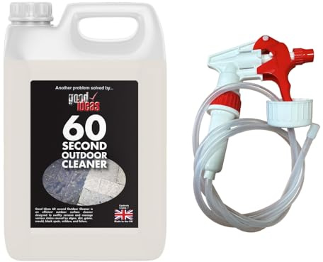 Easylife Outdoor Patio Cleaner - Garden Stone Cleaner, Mould & Moss Remover Spray - Ready to Use Driveway, Fence, Block Paving, Tarmac, Roof Tile Cleaner - Deep Cleaning Algae Remover, 5L Bottle