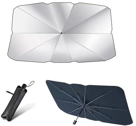 Auto Sonnenschutz Frontscheibe, 360° Rotations Auto Windschutzscheibe Sonnenschirm Regenschirm, Faltbares Einfache Lagerung, für Smart Forfour Fortwo 450 451 453,L 85 * 145cm
