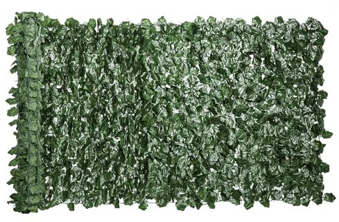 Outsunny Haie Artificiel Brise-Vue décoration Rouleau 3L x 1H m Feuillage réaliste Anti-UV Vert Foncé