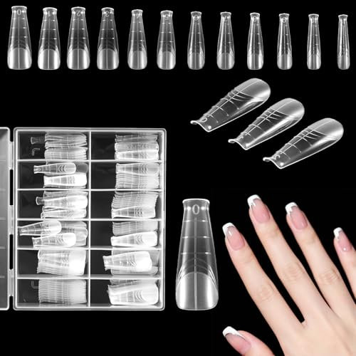 Bewudy 120 Stück Dual Form Nails, 12 Größe Nagelverlängerung Acrylic Gel Tips Verlängerung Nagel Gel Formen Nagelform Set für Professionelle Nageldesigner Nailart-Anfänger(Stil 1)