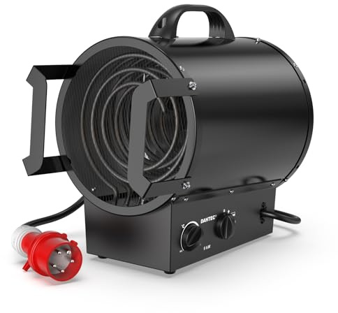 DAHTEC Portable Industrial Radiateur électrique 9000W Chauffage Soufflant avec Poignée - Thermostat & Protection Surchauffe - Idéal Maison/Garage/Chantier