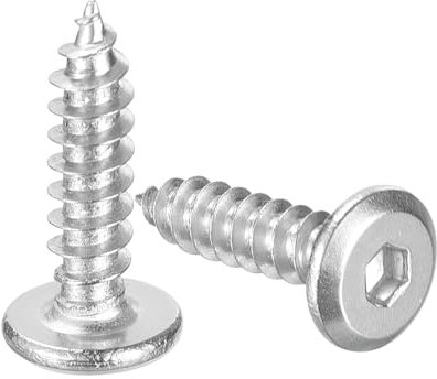 QUARKZMAN M4 x 16mm (100 Pezzi) Viti a Testa Cava Piatta Rotonda, Viti Autofilettanti in Acciaio Inossidabile a Filettatura Completa con Testa Esagonale per Mobili in Legno