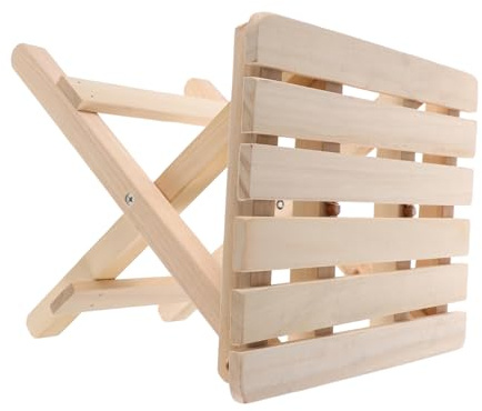 LIOOBO Holzhocker Massiv Tragbar Klapphocker Aus Holz Für Camping Und Outdoor-aktivitäten Klappbarer Stuhl Mit Stabiler Konstruktion