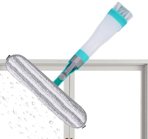 Cordless Window Squeegee - Refillable Car Glass Cleaning Tool, 4-in-1 Vacuum Wiper | Multi-Purpose Spray Scraper with Comfortable Handle for Windshield and Home Use Window Washing with No Drip