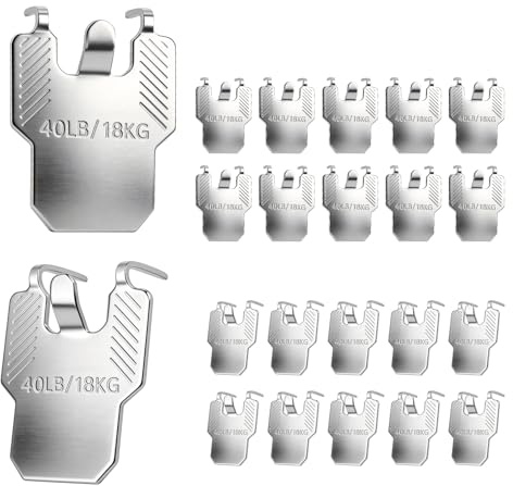 Hopton 20Pcs Claw Picture Hangers,Picture Hooks for Plasterboard Walls | Heavy Duty Picture Hooks Holds Up to 40 Lb,Drywall Picture Hanging,Wall Hooks For Painting,Photo Frame,Mirror,Clock,Artwork