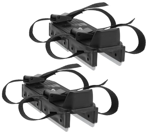Children's Anti Fall Ice Skates with Straps Black Plastic Extendable