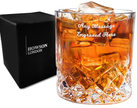 Personalised Whiskey Glass for Men, Crystal Whiskey Glass, 7oz/210ml Engraved Whiskey Tumbler Glass, Personalised Gifts for Birthday Christmas Wedding Best Man Fathers Day Groomsmen Gift (Design 3)