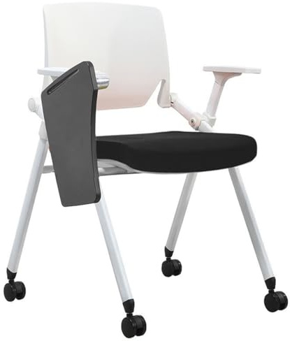 Fällbar Studentstol Med Hjul Fällbara Hemmakontorsstolar Med Ryggstöd Ergonomisk Stol Med Ryggstöd I Nät Och Armstöd Stapelbara Konferensstolar(Black,B)