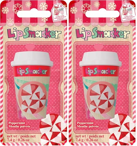 Lip Smacker Holiday Frappe Cup Lip Balm, Cute Lip Balm for Kids, Holiday-Themed, Moisturizing and Easy-to-Apply, Infused with Castor Seed Oil, Peppermint (Pack of 2)