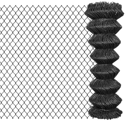 Mokuyary Recinzione in rete metallica, 15 x 1,25 m, in acciaio, grigio, recinto di protezione dagli sguardi indiscreti, per paesaggi, giardino, decorazione esterna