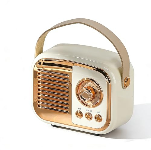Altoparlante Bluetooth retrò, altoparlante wireless vintage, mini radio portatile, per decorazione della stanza, cucina, scrivania, camera da letto, ufficio, supporta accoppiamento TWS per iPhone