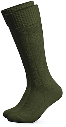 HerzSticht långa traditionella bayerska strumpor män 1 pack (modell: Silberdistel) Grön 43-46