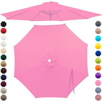 Chinimon Replacement Parasol Canopy 2m/2.5m/2.7m/3m/3.5m fits 6/8 Arms | Parasol Replacement Canopy 95% UV Block, Double-Stitch Seams, Fade Resistant Fabric, Canopy Only for Garden, Patio and Beach