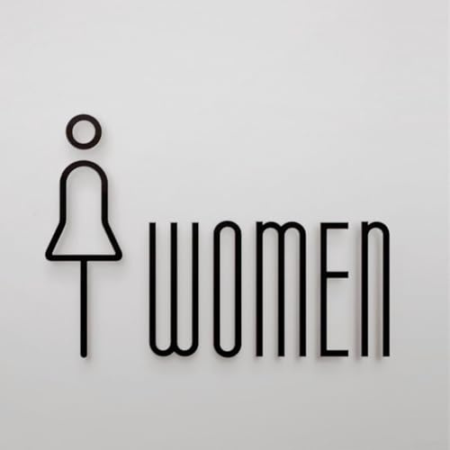 Cartello per bagno e WC, in acrilico, per porta del bagno, etichetta da parete e cartello per WC facile da pulire (B)