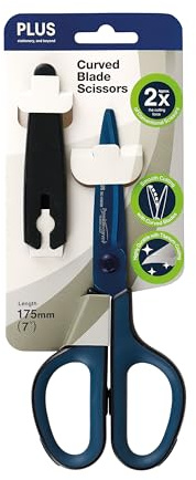 PLUS Japan, Fitcut Curve Premium Titanium-Beschichtet in Dunkelblau, 17,5cm Lang