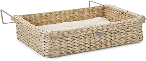 Designed by Lotte Water Hyacinth Wicker Radiator Bed, 45 cm, Grey
