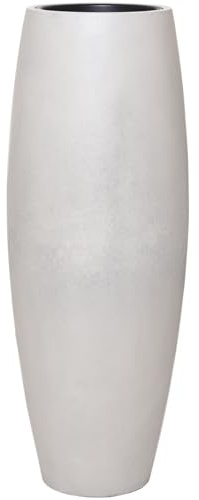 VIVANNO Pflanzkübel Bodenvase Fiberglas Magnum Creme - 100x29