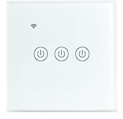 Yagusmart Wifi Smart Wall Light Switch, No Neutral Wire Required,No Hub Required, Compatible with Alexa and Google Home, APP Remote Control, Timing Function, Voice Control(3 gang) white