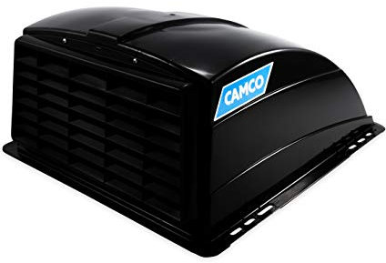 Camco Standard Roof Vent Cover, Opens for Easy Cleaning, Aerodynamic Design, Easily Mounts to RV with Included Hardware-Black (21015)