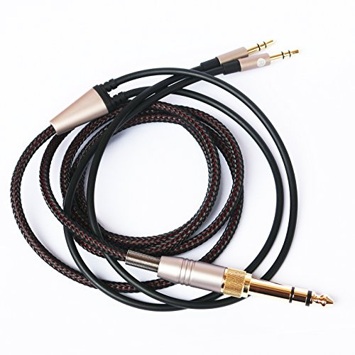Ersatzkabel für Hifiman Sundara, Arya, Ananda, HE4XX, HE-400i - Kopfhörer 3,5 mm/6,35 mm auf Dual 3,5 mm Klinkenstecker, 3 m