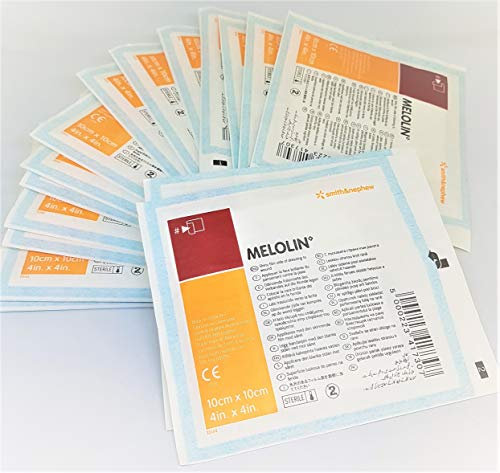Melolin Sterile Non-Adherent Dressings – 10cm x 10cm, Pack of 5 | Gentle, Absorbent & Protective Wound Pads