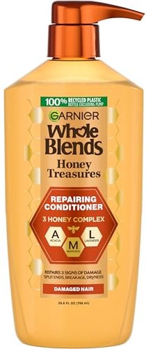 Garnier Whole Blends Honey Treasures Repairing Conditioner, Hair Repair Formula for Dry, Damaged Hair with Acacia, Manuka, and Lavender Honeys, 26.6 Fl Oz (Packaging May Vary)