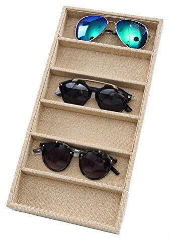 Brillenbox Brillenaufbewahrung Brillenpräsentation Moderne 6 Slots Sonnenbrille Organizer Box Brillen Aufbewahrungsfach Lesebrille Anzeige Vitrine Brillen Ausstellung Halter Haushalt Dekoration Aufbew