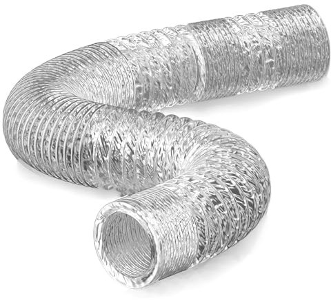 Hon&Guan tuyau de ventilation 200mm 5m Conduit d'air Flexible conduit hotte en feuille d'aluminium tuyau evacuation hotte pour Salle de bain, Cuisine, Sèche-linge