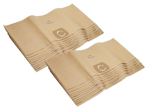 vhbw 20x sacchetto compatibile con ShopVac Classic 20, Pro 30, 20-30 L / 90661 aspirapolvere - 33,1cm x 77,7cm beige