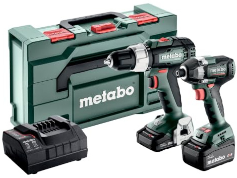 metabo Akku Combo Set 2.8.6 18V, SB 18 L Schlagbohrschrauber & SSD 18 LT | Inklusive SSD 18 LT 200 BL Schlagschrauber, 2x LiPOWER Akkupack (2.0 & 4.0 Ah), Ladegerät ASC 55 und metaBOX 145 L Koffer