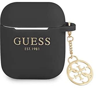Guess GUA2LSC4EK Hülle für AirPods schwarz Silicone Charm Collection FEA3SILRE rot