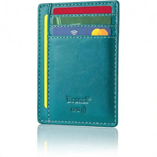 Bronzi® Portafoglio Uomo Slim Piccolo | Portacarte Uomo Donna Portatessere Porta Carte Di Credito | Portafogli Mini Protezione RFID con Portamonete | Box Regalo - Brand Italiano