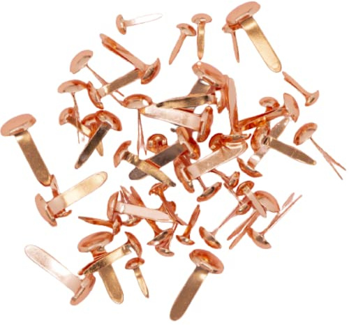 Craftelier - Set de 50 Brads o Encuadernadores de Tres Tamaños Diferentes | Ideales para Embellecer Etiquetas o Decorar Proyectos de Tarjetería, Scrapbooking y otras Manualidades | Color Oro Rosa
