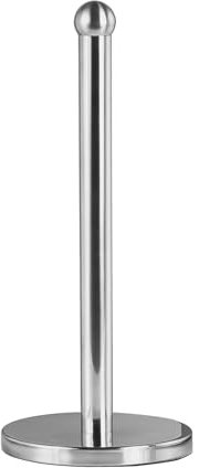 Innoteck Essentials Kitchen Paper Towel Holder - Free-Standing, Stable Base, Stainless Steel - Modern Round Design - Vertical Paper Hand Towel Holder for Home, Kitchen, Bathroom, & Office - Chrome