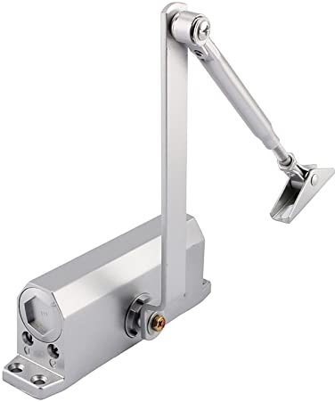 Automatic Hydraulic Door Closer, Hydraulic Door Closer for Safety Automatic Adjustable Fireproof Door Opener for 45-60 Kg Outside and Inside Door Closes Automatically