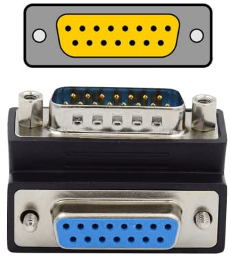 chenyang DB15Pin Stecker auf Buchse Verlängerungsadapter DSUB RS232 15Pin D-Subminiature Stecker 90 Grad UP abgewinkelt