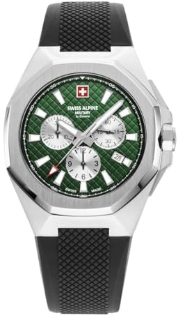 Swiss Alpine Military Herren Uhr Chronograph Analog Quarz 7005.9834SAM Silikon