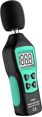 Rebellious Sonomètre à décibels avec rétro-éclairage - Plage de données 30 à 130 dB - Mise hors tension automatique - Niveau sonore professionnel à domicile