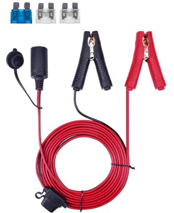 CGEAMDY Auto Zigarettenanzünder Kabel Krokodilklemmen, 12v/24v Buchse Für Zigarettenanzünder Auf Batterie Krokodilklemme, Für Tragbare Autobatterie Inverter Kompressor