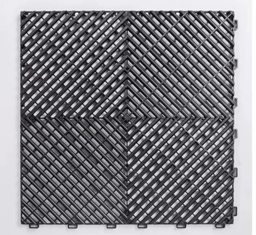 10x black Vented garage floor tiles style