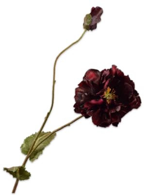 Silk-ka Kunstblume – Seidenblume, Mohn, Bordeauxrot, 109 cm