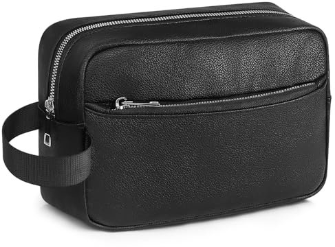 MOCOCITO Kulturbeutel für Herren Damen, Reise, Kulturtasche, Kosmetiktasche, Kulturbeutel mit Tragegriff, Waschtasche 24x14x7cm(Schwarz)