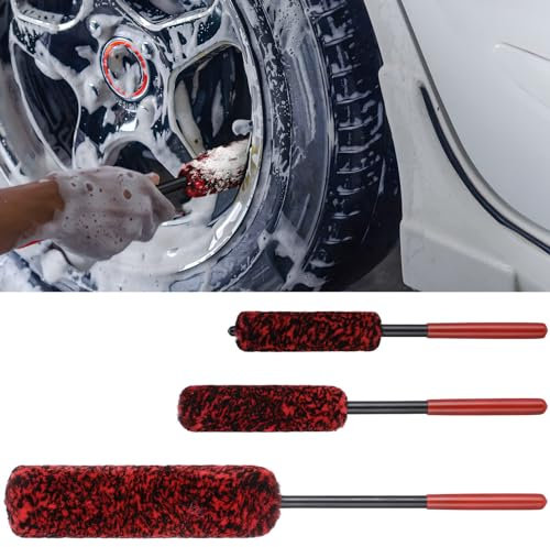 OUNONA 3stücke Teiliges Reifenreinigungsset Biegsame Bürsten Für Effektive Felgenreinigung Weiche Borsten Für Müheloses Autowaschen Geeignet Für Fahrzeugtypen