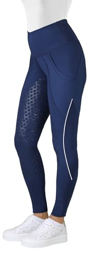 Horsenjoy Adria Kinder Mädchen Reitleggings Silikon Vollbesatz Reithose mit Handytasche (164)