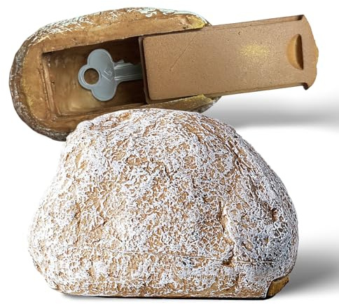 Hide A Key Outside Fake Rock - Spare Key Hiders Outside, Secret Key Holder Like A Real Stone, Rock Safe Storage Lock Box for Outdoor Yard Garden Statue Ornament