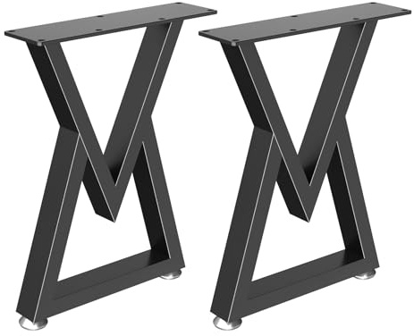 GUOHNHE Stålskrivbordsben, set med 2 industriell gör-det-själv bordsfot, industriell möbelbas, kan bära en belastning på 500 kg, V-typ, svart, 41,5 x 30 x 7 cm, SGV001B