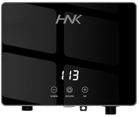 Tankless Water Heater Electric ，110v 0-3500W Whole House Tankless Hot Water Heater with Led Temperature Display for Indoor or Outdoor Black-5 Years Quality Assurance