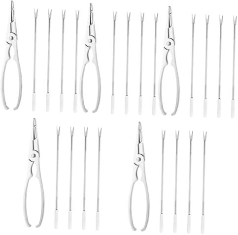 Alipis 5 Pezzi Strumenti di Granchio 5 Pezzi Pinze per Astice 20 Forchette Set di Strumenti di di Mare Set di Cracker per Noci per Mare Granchio Crostacei Frutta a Guscio